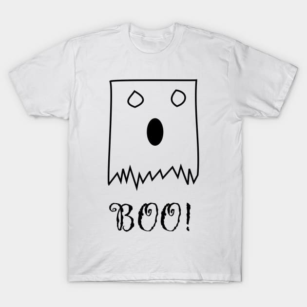 Cute Boo Ghost T-Shirt by MysticMoonVibes